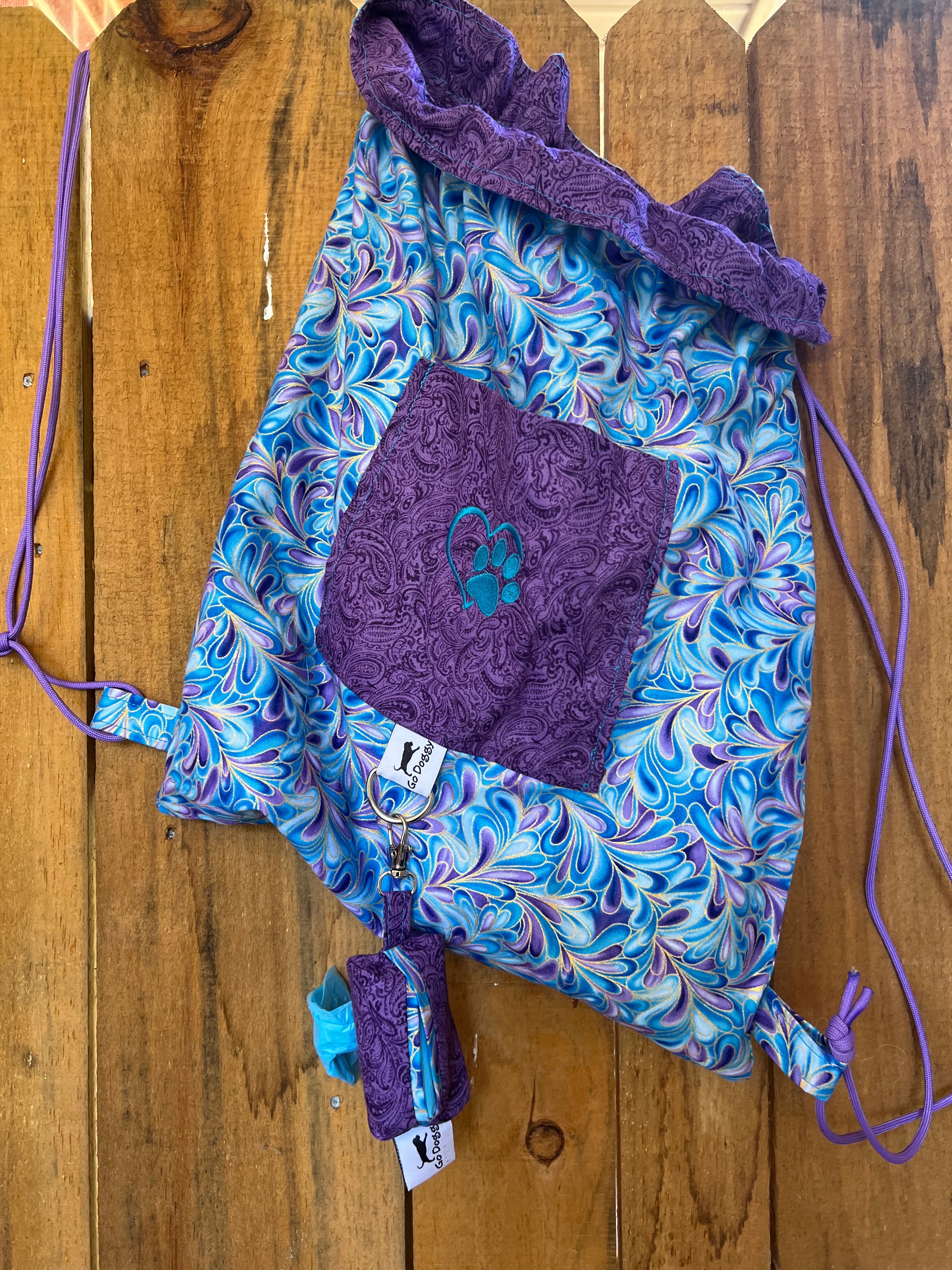 Purple paisley doggy go bag